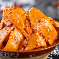 锦城记麻辣牛板筋自拌香辣味牛肉干川特产食小装散装非 麻辣味[200g]