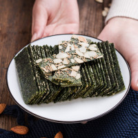 赶海娃海苔夹心脆芝麻夹心海苔装即食紫菜炒米脆片儿童宝宝食 碎拌饭海苔原味70g+孜然味70g