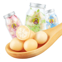 河马莉酸奶味乳豆糖随身糖果小食休闲招待糖儿童小吃食糖 [2罐酸奶味]