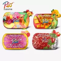 RIO铁无糖薄荷糖口香糖果 清凉糖清新口气含片压片糖果 红葡萄味4盒