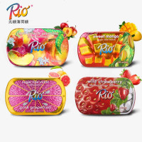 RIO铁无糖薄荷糖口香糖果 清凉糖清新口气含片压片糖果 蓝莓味4盒