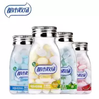 都市牧场水蜜桃爽口维C含片无糖型薄荷糖桔子柠檬清新混合水果味 [柠檬味]*4瓶