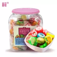 意萌桶装手工水果糖切片糖果小食混合水果味装硬糖散装