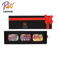 Rio无糖薄荷糖礼装 毕业男生糖果女朋友生日礼物创意表白情人节 黑色礼盒(水果味):百香果+茉莉香桃+红