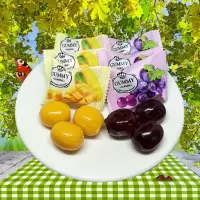 雅伯纯果葡萄芒果味水果汁软糖结婚喜糖果约个散装食 芒果味