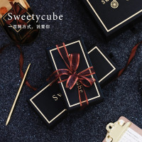 Sweetycube黑金礼网红食情人节接吻创意颜值香体喜糖果两装 礼盒+礼品袋