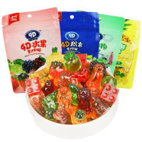 阿麦斯d积木果汁软糖水果味橡皮糖儿童趣味休闲糖果食 积木果味*3包