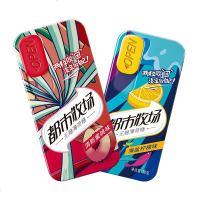 都市牧场无糖薄荷糖食糖果清新蜜桃味压片口香糖铁装 海盐柠檬*2盒