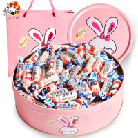 冠生园大白兔奶糖送女友礼糖果生日礼物网红小食喜糖果 [粉色萌兔送礼袋]大白兔奶糖500g(约