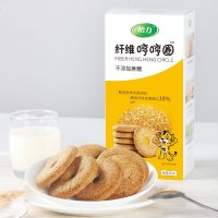 怡力纤维哼哼圈脂纸藜麦老虎饼干低粗粮热量卡饱腹无糖精代餐饼干 原味两盒