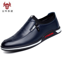 公牛乐途2020休闲皮鞋男秋季男士商务休闲鞋内增高男鞋韩版英伦百搭潮流鞋子男