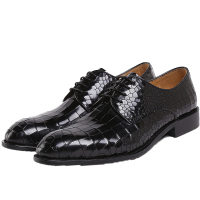 公牛乐途2020轻奢定制英伦男士压花鳄鱼纹商务皮鞋 欧版真皮正装皮鞋男潮流休闲鞋男鞋