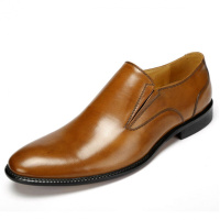 公牛乐途2020轻奢定制英伦商务正装皮鞋男 欧版套脚尖头皮鞋潮男低帮婚鞋大码 真皮男鞋