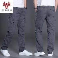公牛乐途2020夏季户外运动男裤多口袋裤工装裤男休闲裤大码宽松直筒潮男长裤子