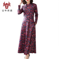 公牛乐途贵夫人阔太太长袖连衣裙高端洋气质2020初秋季新款时尚女流行裙子
