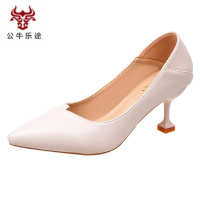 公牛乐途两穿高跟鞋少女细跟2020新款春季韩版百搭尖头小清新猫跟5cm单鞋