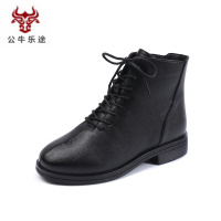 公牛乐途2020冬季妈妈棉鞋女加绒保暖防滑软底中老年平底短靴舒适圆头老人女鞋