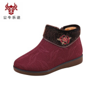 公牛乐途2020老北京布鞋女棉鞋加绒中老年妈妈鞋冬季保暖奶奶鞋防滑加厚棉鞋女