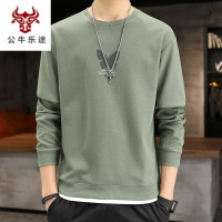 公牛乐途男士长袖T恤秋季新款纯棉卫衣潮流打底衫男子秋衣2020男装上衣服