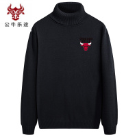 公牛乐途2020毛衣男高领针织衫毛线中年爸爸装50岁春秋款线衣黑色打底潮流套头