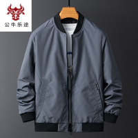 公牛乐途2020夹克男士春秋外套加肥加大码男装潮牌宽松胖子棒球服肥佬茄克上衣