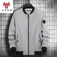公牛乐途2020潮牌大码男装春秋胖子夹克男士外套加肥加大肥佬宽松棒球服外衣褂