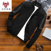 公牛乐途2020男士外套春秋季休闲夹克男中老年加肥加大码男装胖子宽松肥佬上衣