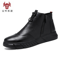 公牛乐途2020马丁靴子男秋冬季真皮英伦韩版工装靴子百搭皮鞋防臭潮流透气男鞋