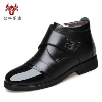 公牛乐途2020冬季男士棉皮鞋加绒商务正装高帮棉鞋男冬天羊毛加厚保暖防滑皮靴