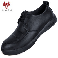 公牛乐途男鞋2020新款秋季真皮头层牛皮软皮韩版潮鞋百搭圆头皮鞋男休闲鞋