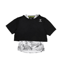 AAPE+运动女装春夏反光字母两件式迷彩背心+T恤套装2843XX9