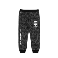 Aape男装秋冬猿颜字母印花束脚迷彩休闲加绒长裤卫裤6443XAB