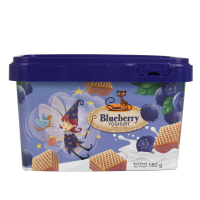 印度尼西亚原装进口 Sweet cat 甜猫蓝莓酸奶味威化饼干 180g/盒甜而不腻 休闲小吃零食 茶点零食 零食小包装