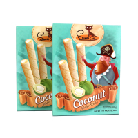 印度尼西亚原装进口 Sweet cat 甜猫椰味卷心酥100g/盒 甜而不腻 蛋卷糕点 休闲零食 卷心酥华夫饼干