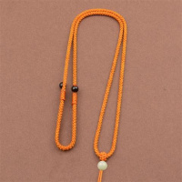 琥珀色/翡翠顶珠/左右调节款 手工编织吊坠挂绳玉佩金翡翠玉坠项链红绳平安扣男女黑挂件绳子