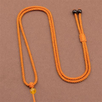 琥珀色/黄玛瑙顶珠/上下调节款 手工编织吊坠挂绳玉佩金翡翠玉坠项链红绳平安扣男女黑挂件绳子