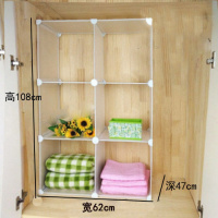 2列3层宽62厘米(不带背板) 衣柜隔板分层收纳架宿舍柜内置物架寝室衣橱隔层隔断储物架