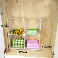 加宽2列2层普通款(不带背板) 衣柜隔板分层收纳架宿舍柜内置物架寝室衣橱隔层隔断储物架