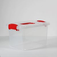 透明红[收藏店铺优先发货] 超实惠-三件套[大+中+小][推荐] [破损包赔]透明收纳箱塑料特大号小号收纳盒加厚衣服玩具