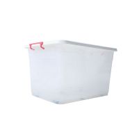 透明粉色[收藏优先发货] 特大号收纳箱+2个晒鞋架[颜色随机] 塑料收纳箱子加厚大号装书衣服整理储物箱家用内衣袜子玩具收