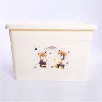 加厚印花 套装:(60L+60L)共2个 特大号塑料收纳箱衣服棉被整理箱加厚大号收纳盒有盖衣物储物箱子