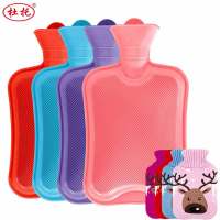 橡胶注水热水袋防爆充水可爱暖水袋暖宫大小号暖手宝送绒布套