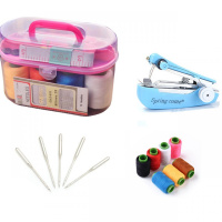 针线盒46件+缝纫机+7卷线+5根针 【配件可选】大号针线盒套装便携针线包家用小型迷你手动缝纫机