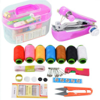 针线盒46件套+缝纫机 [配件可选]大号针线盒套装便携针线包家用小型迷你手动缝纫机