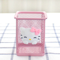 粉色趴趴猫方形 卡通少女心笔筒可爱韩版学生文具用品办公室桌面收纳盒