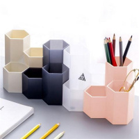 黑色+白色+粉色+米色 ins创意多功能笔筒刷子桶化妆品收纳盒化妆筒化妆刷筒眉笔收纳筒
