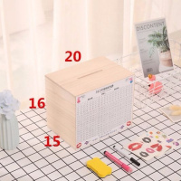 中号原木无印只送计划表格 存钱罐只进不出抖音同款365天存钱罐创意储钱罐女大号存钱计划箱