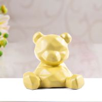 呆萌熊（黄色） 创意摆件家居饰品酒柜装饰品客厅卧室陶瓷工艺品结婚天鹅摆设