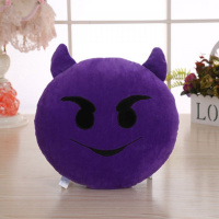恶魔 直径32厘米 创意表情抱枕公仔搞怪滑稽表情包靠垫插手毛绒玩具暖手捂抱枕