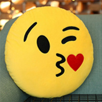 飞吻 暖手版40厘米 创意表情抱枕公仔搞怪滑稽表情包靠垫插手毛绒玩具暖手捂抱枕